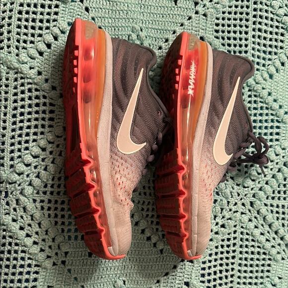 Nike Pink and Orange Athletic Shoes with Air Max Cushioning - 7 - Picture 2 of 4